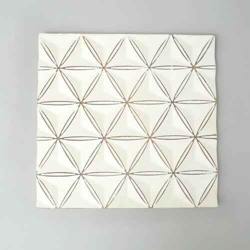 White Square Shape Handcrafted MDF Wall Decor Elegant Home Accent