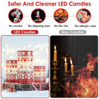 3-Pack Christmas Flameless LED Candles Deer Flickering Candle Lights Pillar Candles With 3 Lighting Modes Timer Remote Control