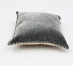 Stonewashed Cotton Velvet Throw Pillow With Decorative Handstiched Edges-19X19 Inch