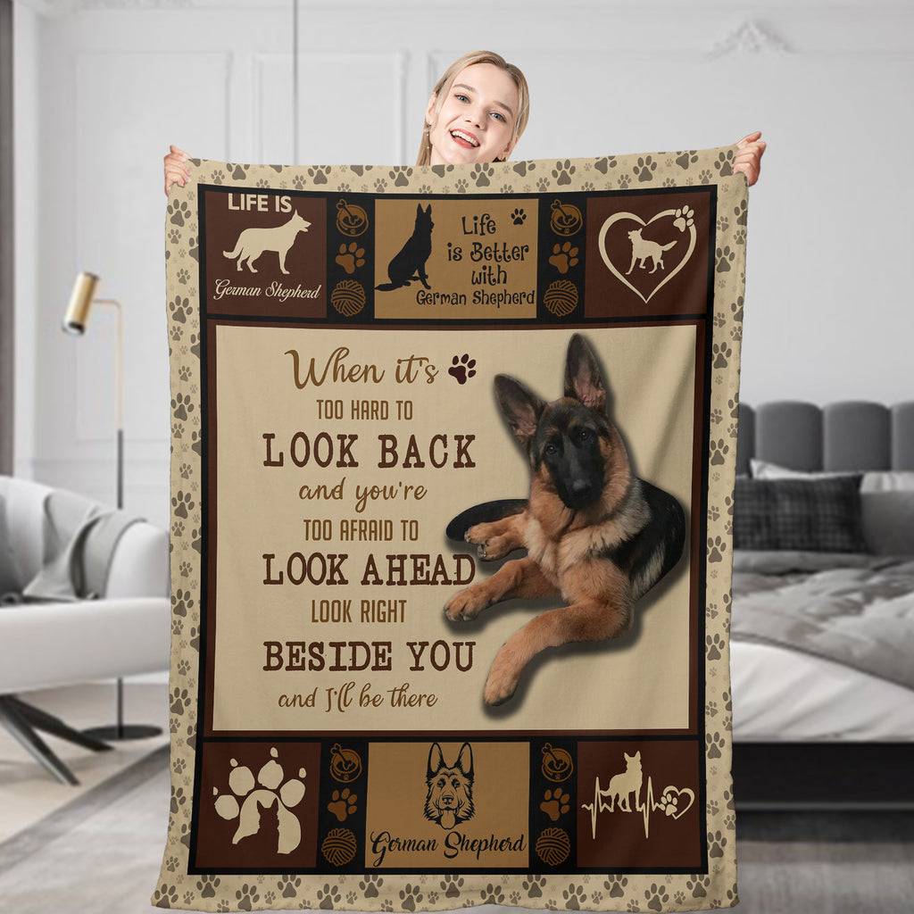 German Shepherd Dog Flannel Fleece Throw Blanket, Soft German Shepherd Dog Blanket For Bed Couch 50x60