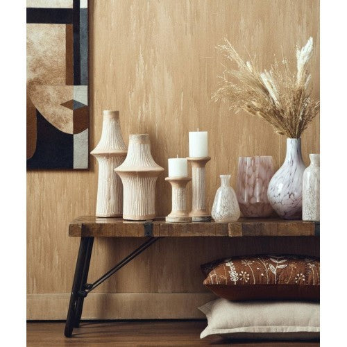 Brown EcoMix Pillar Tall Candle Holder Sustainable Candle Stand For Elegant Lighting