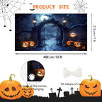 Halloween Garage Door Cover 7X16 Ft - Outdoor Decor for Parties and Photos