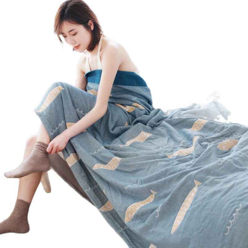 Thickened Autumn And Winter Five-layer Gauze Bed Sheet Blanket Bedspread Air Conditioning Blanket Blanket