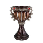 17.5 Tall  Delicata Urn-Shaped Decorative Vase, Bronze With Silver Accents