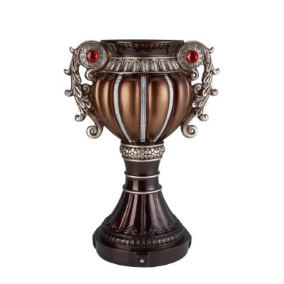 17.5 Tall  Delicata Urn-Shaped Decorative Vase, Bronze With Silver Accents