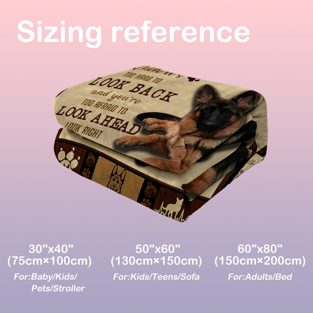 German Shepherd Dog Flannel Fleece Throw Blanket, Soft German Shepherd Dog Blanket For Bed Couch 50x60
