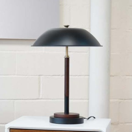 High Quality Hotel European Modern Bedside Nightstand Decorative Led Table Desk Lamp, Cosmiclume Black Umbrella Shaped Table Lamp - Walnut - Bronze 110V