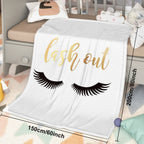 Long Eyelashes Printed Throw Blanket Plush Fluffy Flannel Fleece Blanket Soft Throws For Sofa Couch And Bed 30x40 50x60 60x80