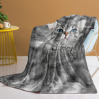 Cat Blankets For Cat Lovers Cute Cat Blanket For Girls Women Fleece Cat Sherpa Blanket Black And White Cat Print Blanket Fuzzy Cat Blanket Throw 130X150cm