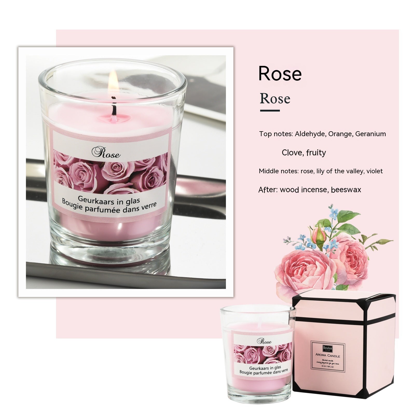 Plant Candles Aromatherapy Glass Romantic Fragrance - Echoes of Comfort