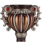 17.5 Tall  Delicata Urn-Shaped Decorative Vase, Bronze With Silver Accents