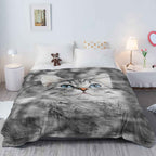 Cat Blankets For Cat Lovers Cute Cat Blanket For Girls Women Fleece Cat Sherpa Blanket Black And White Cat Print Blanket Fuzzy Cat Blanket Throw 130X150cm