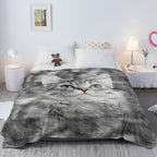 Cat Blankets For Cat Lovers Cute Cat Blanket For Girls Women Fleece Cat Sherpa Blanket Black And White Cat Print Blanket Fuzzy Cat Blanket Throw 130X150cm