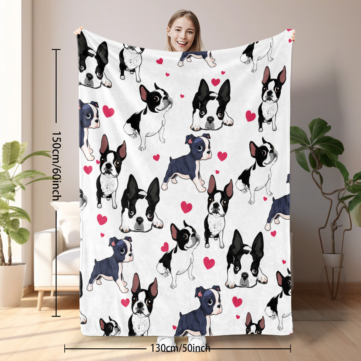 1pc Adorable Fleece Dog Blanket - Soft, Cozy, Lightweight, Warm, Flannel Throw For Couch, Bed, Sofa, Living Room Decor - Perfect For Snuggling Up On Chilly Days 75x100cm,130x150cm