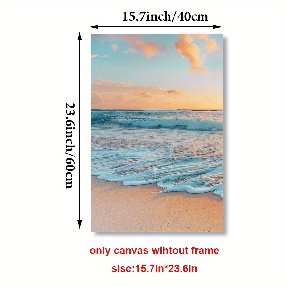 3pcs Wood Frame Canvas Print Decorative Painting, Sea Life Octopus Turtle Seahorse Watercolor Art Painting--Selling On Temu Is Prohibited