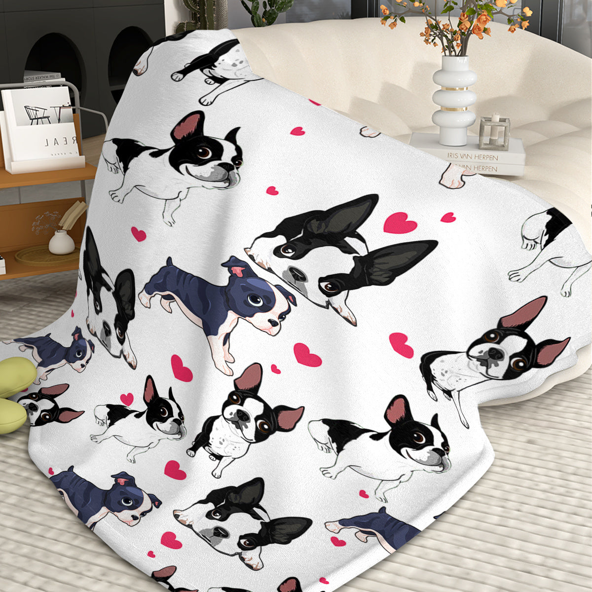 1pc Adorable Fleece Dog Blanket - Soft, Cozy, Lightweight, Warm, Flannel Throw For Couch, Bed, Sofa, Living Room Decor - Perfect For Snuggling Up On Chilly Days 75x100cm,130x150cm
