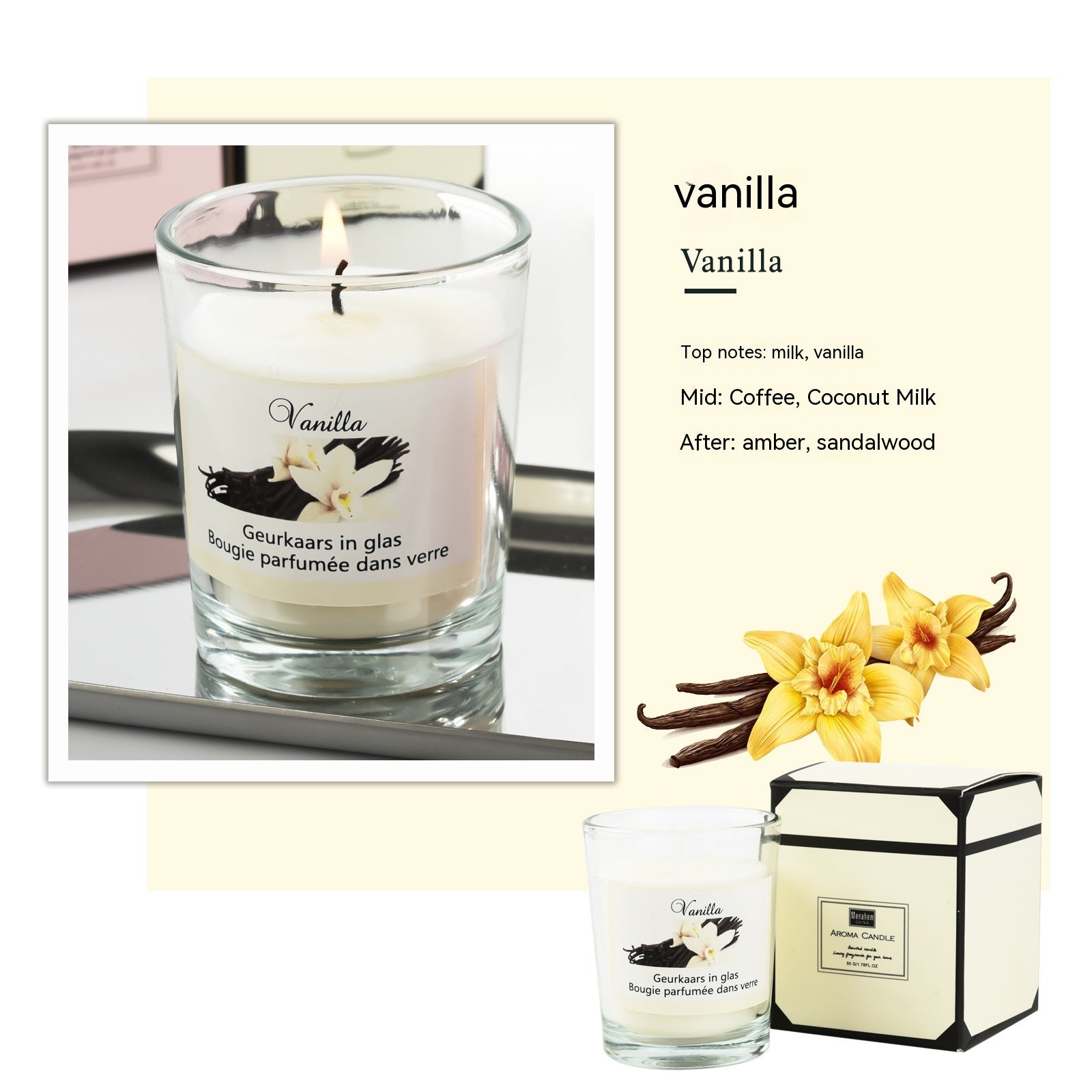 Plant Candles Aromatherapy Glass Romantic Fragrance - Echoes of Comfort