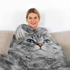 Cat Blankets For Cat Lovers Cute Cat Blanket For Girls Women Fleece Cat Sherpa Blanket Black And White Cat Print Blanket Fuzzy Cat Blanket Throw 130X150cm
