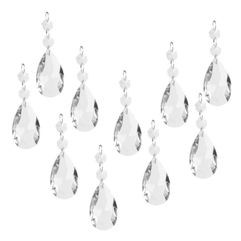 10 Pieces Clear Crystal Chandelier Prism Pendant Ball Pendant