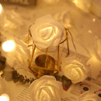 1Pc 40 LEDs Rose Flower String Lights 10ft 3m Battery Operated Decorative Lights For Anniversary Valentine's Wedding Bedroom