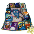Moon Owl Flannel Fleece Blanket Cozy Fuzzy Warm Flannel Blanket Cute Night Owl Blanket Soft Plush Throw Blanket For Owl Lovers 30x40 Inches 50x60 Inches 60x80 Inches