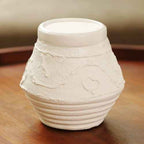 Organic Pattern Terracotta Candle Holder 5.2x5.2x5.5'' Rustic Candle Stand For Ambient Lighting