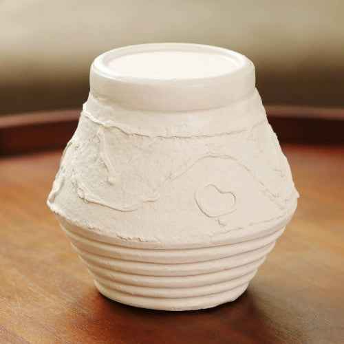 Organic Pattern Terracotta Candle Holder 5.2x5.2x5.5'' Rustic Candle Stand For Ambient Lighting
