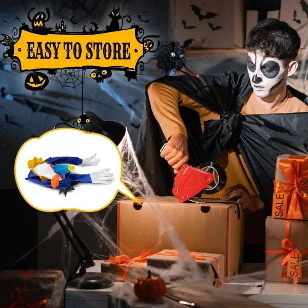 3.3 FT Halloween Inflatable Clown Broke Out From Window Outdoor Decorations, Scary Blow Up Decor With Built-in LED Lights For Holiday Party Yard Lawn Garden Decor Indoor Outdoor
